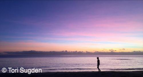 Beach walk at sunrise